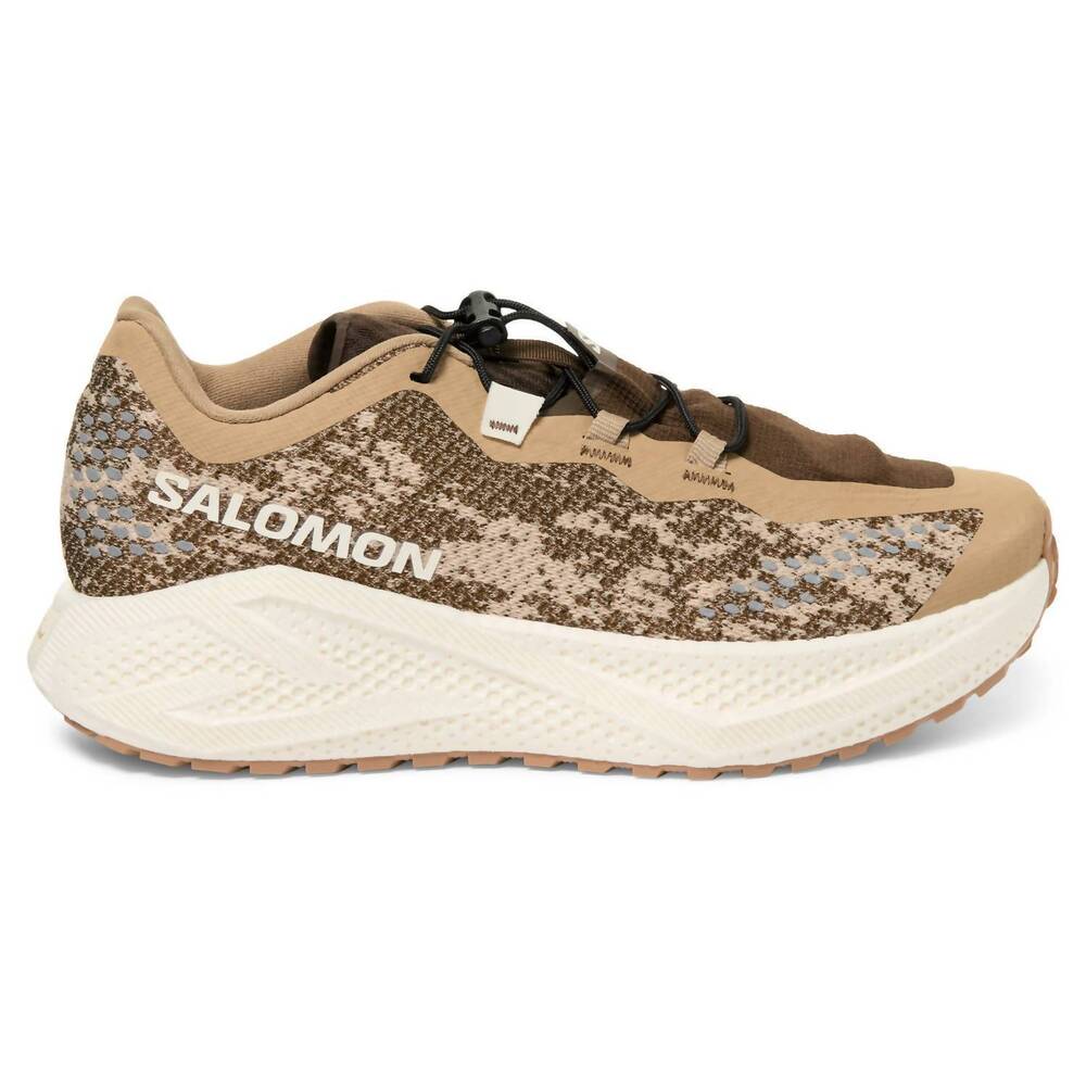 NEW SALOMON men's aero glide 4 grvl trail running shoe in safari/vanilla